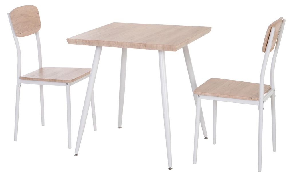 HOMCOM 3-delige eettafelset, eetkamergarnituur, eethoek, Productafbeelding 