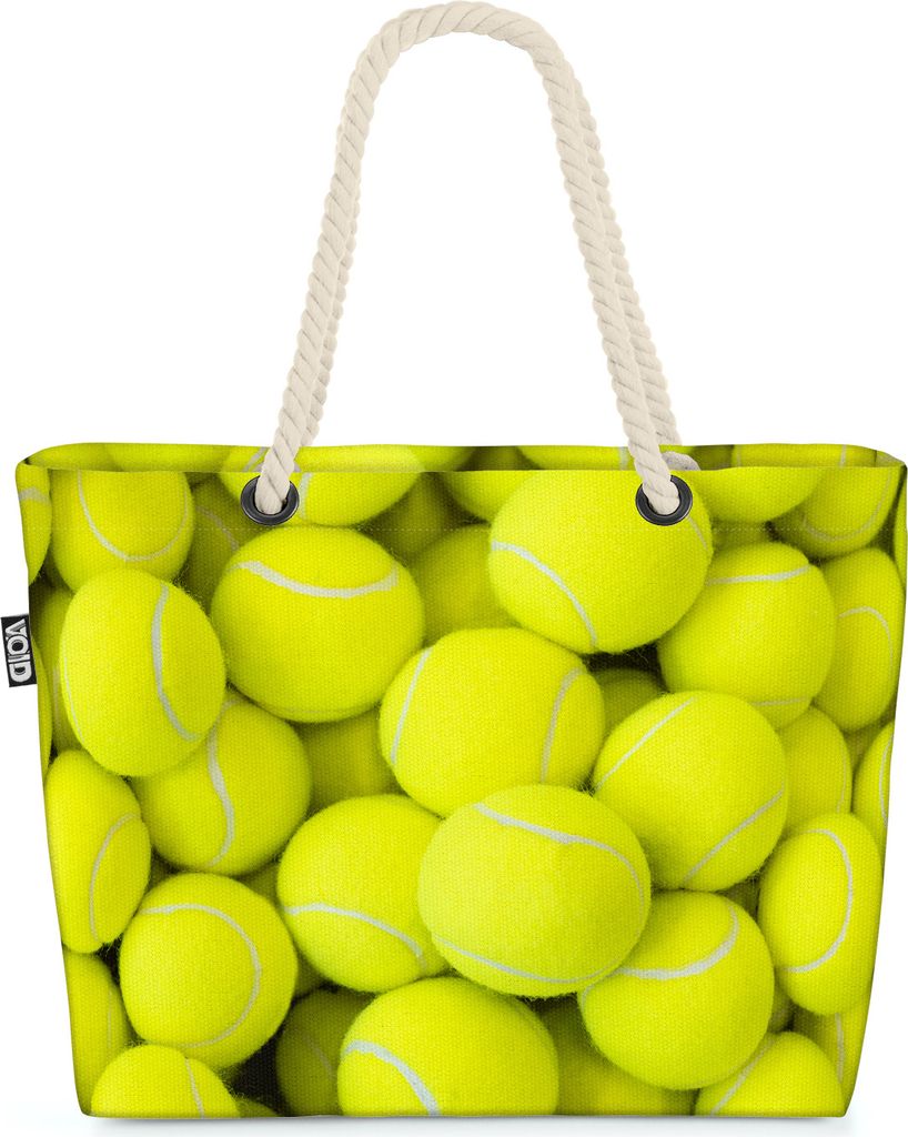 VOID Tennisbälle Tennis Strandtasche Shopper 58x38x16cm 23L XXL Einkaufstasche Tasche Reisetasche Beach Bag