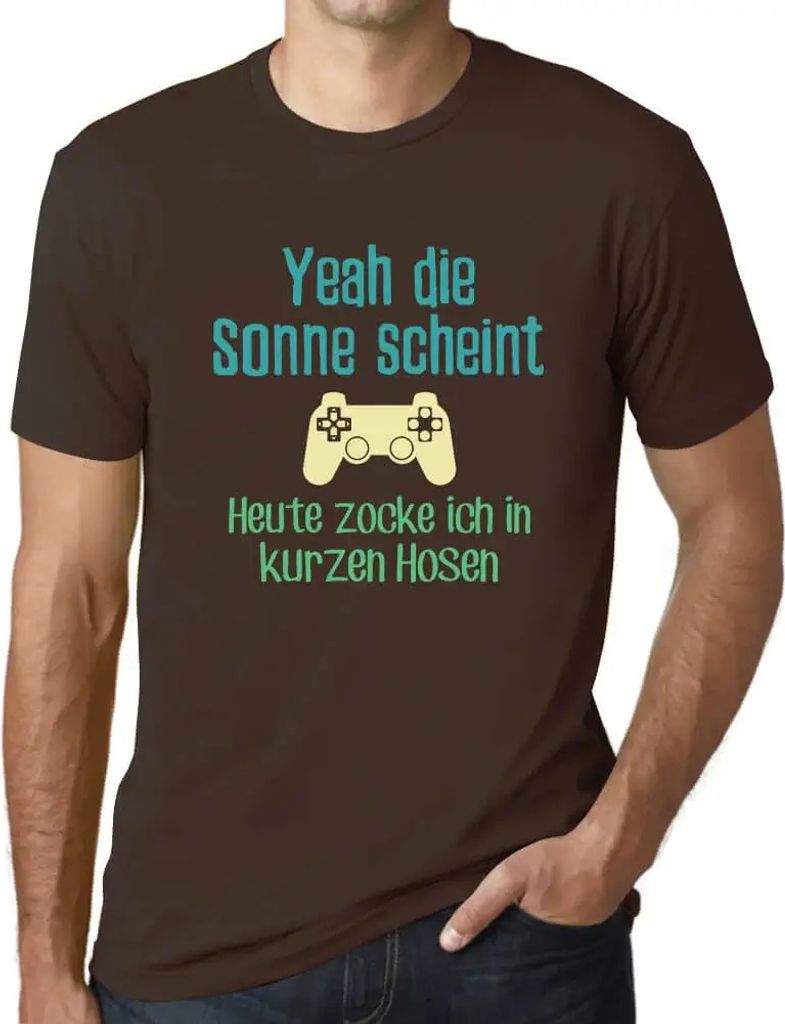 Herren Grafik T-Shirt Sonne Zocker Gamer Lustiges Öko-Verantwortlich Vintage Jahrgang Kurzarm Lustige Druck Geburtstag Geschenk Mann