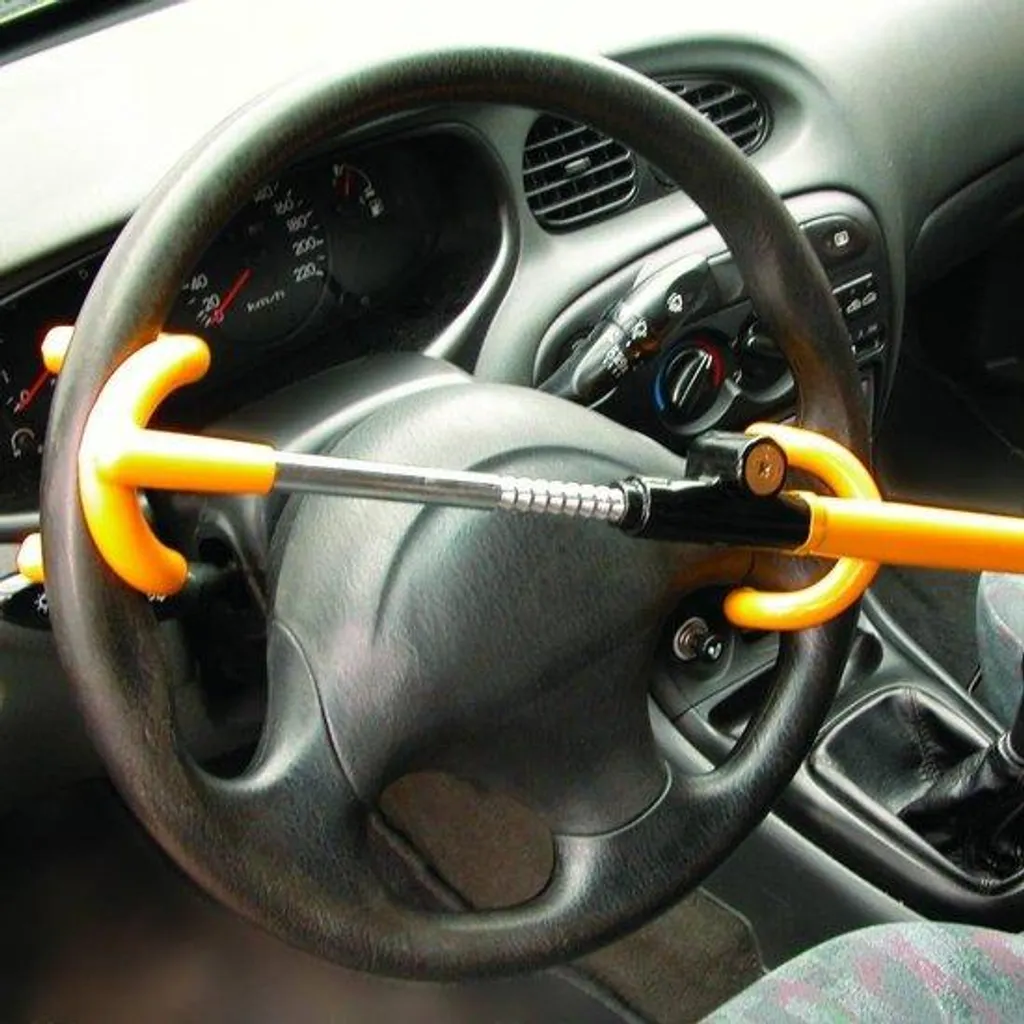 Barre antivol de volant universelle avec serrure de sécurité renforcée