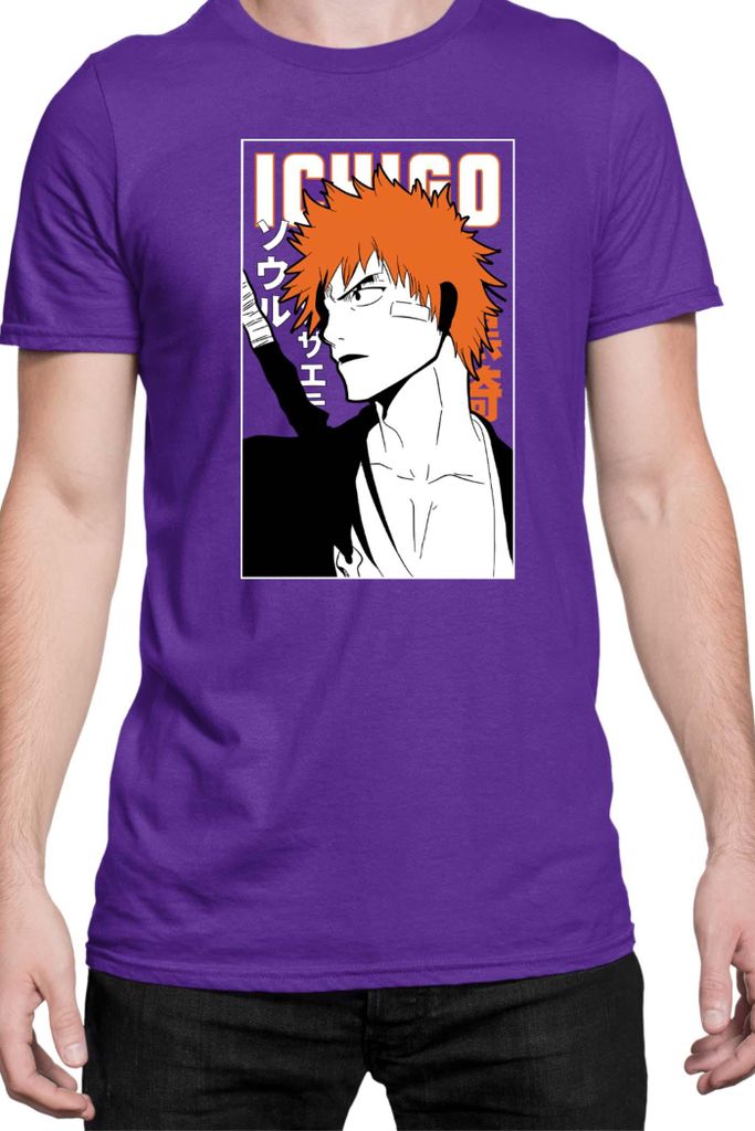 Herren T-Shirt Manga Japan Anime Comics Animation Bleach 006, Man S / Lila