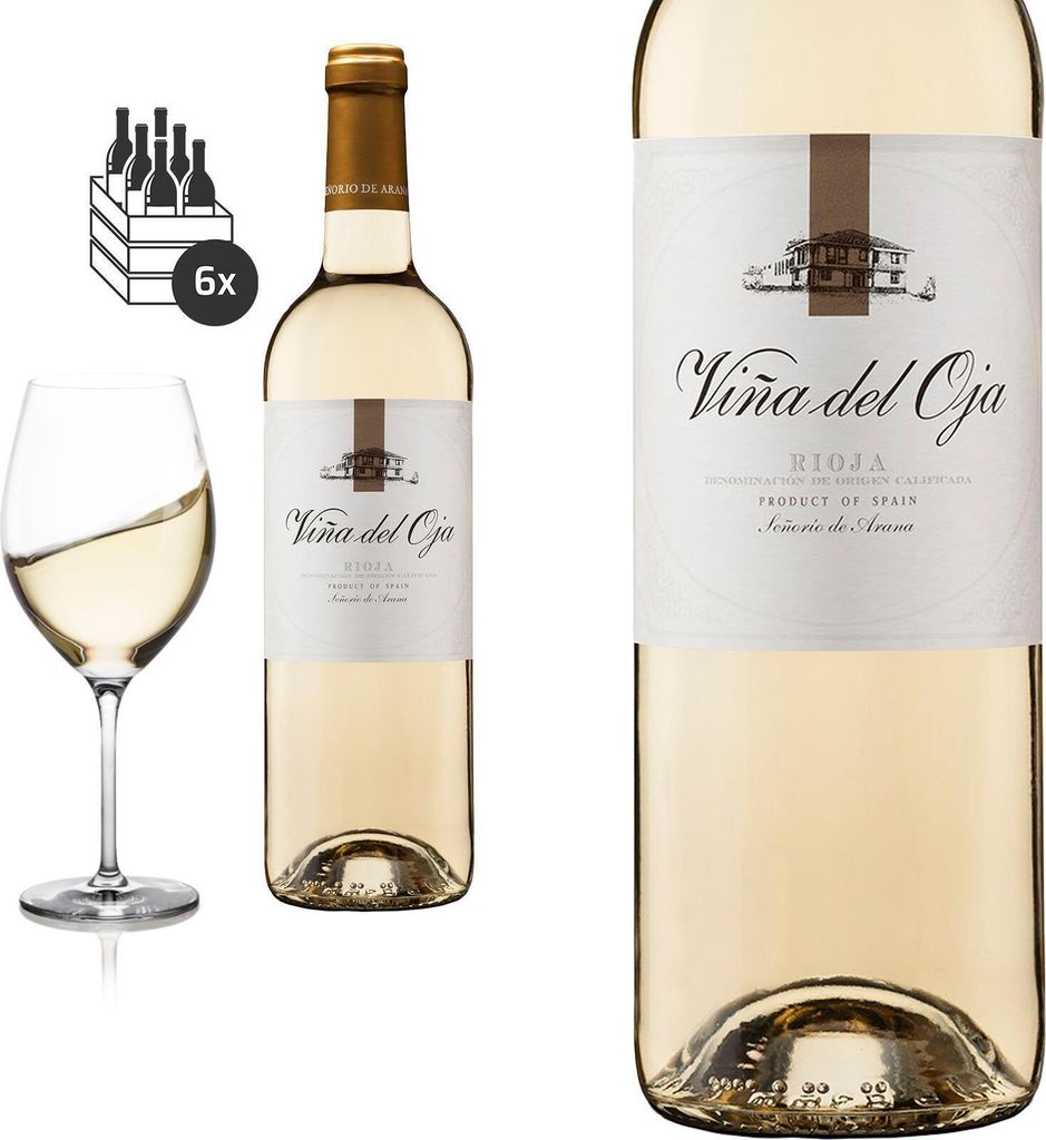 6er Karton 2023 Rioja blanco Vina del Oja von Bodegas Senorio de Arana - Weisswein