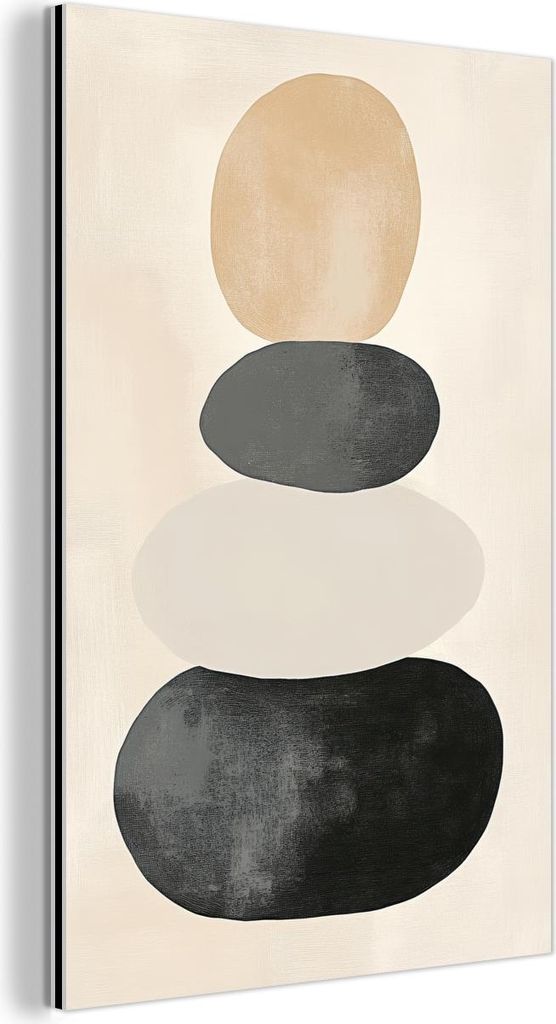 MuchoWow Wanddekoration Metall Metallbild Wandkunst 20x30 cm Japandi - Wabi sabi - Beige MuchoWow Aluminium Gemälde - Alu Dibond Bild