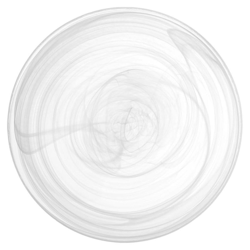 H&h Set mit 6 flachen Alabastertellern aus weißem Glas, 27,5 cm