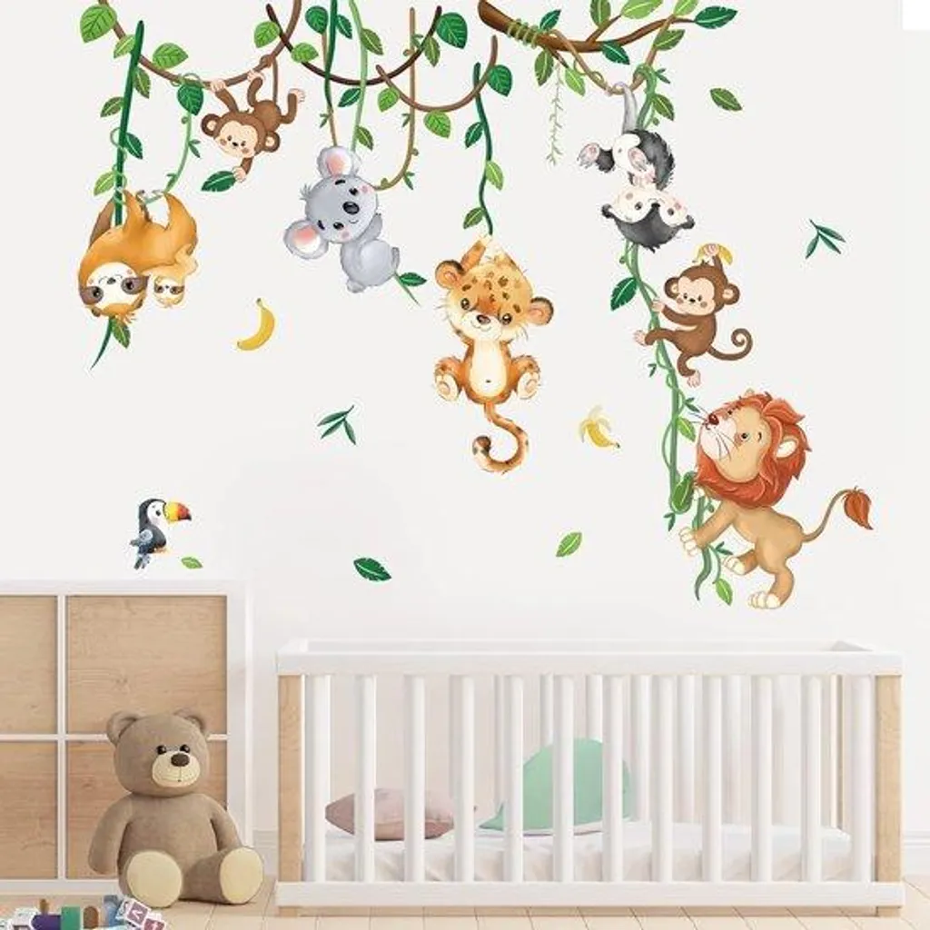 Décorer sans abîmer les murs : Sticker mural Arbre et Animaux Enfants