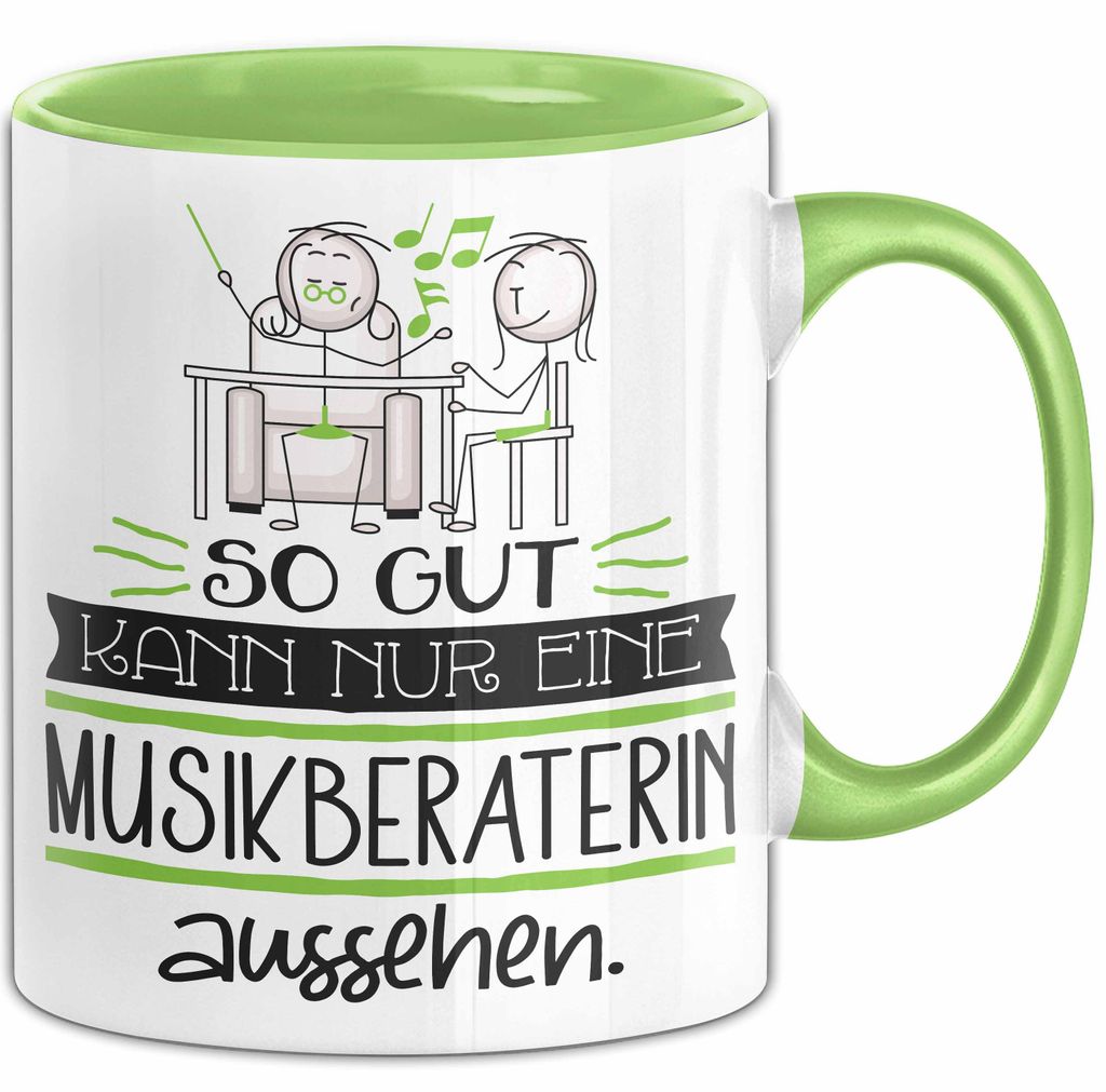Musikberaterin Geschenk Tasse So Gut Kann Nur Eine Musikberaterin Aussehen Geschenkidee Geburtstag Weihnachten Lustig (Grün)