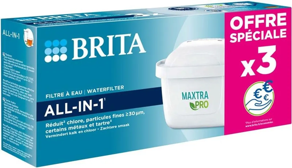 Filtre Brita Maxtra Pro All-in-1 Technologie MicroFlow - Pack de 3 pcs