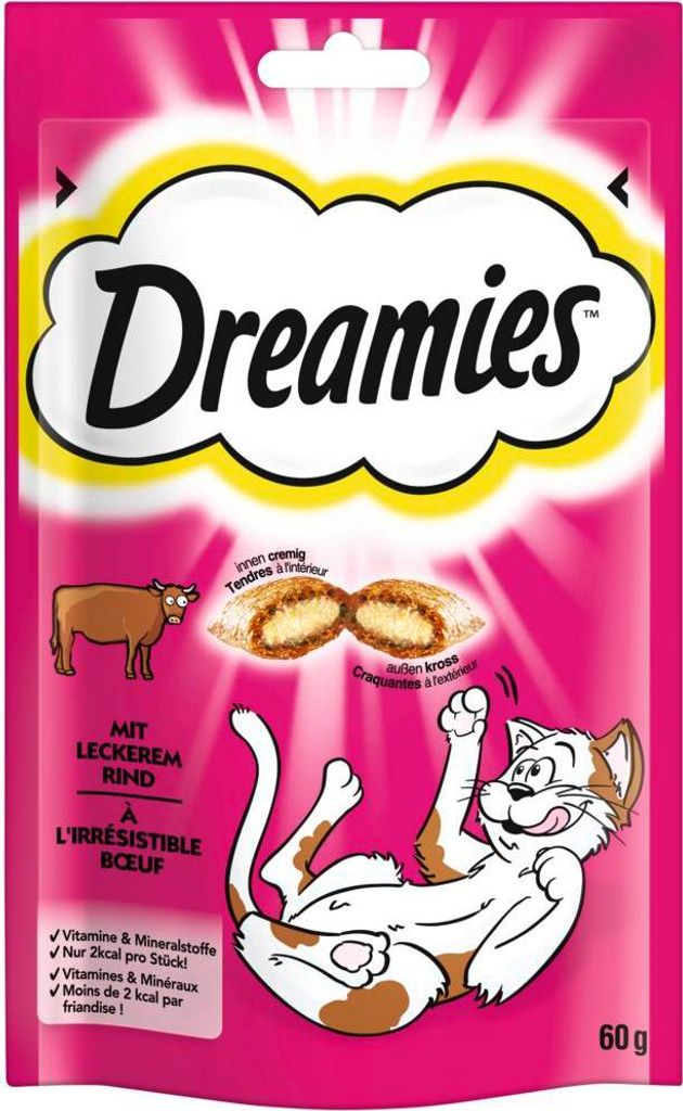Dreamies 4008429037948, Dospelý, Hovädzie mäso, 60 g Obrázok produktu 