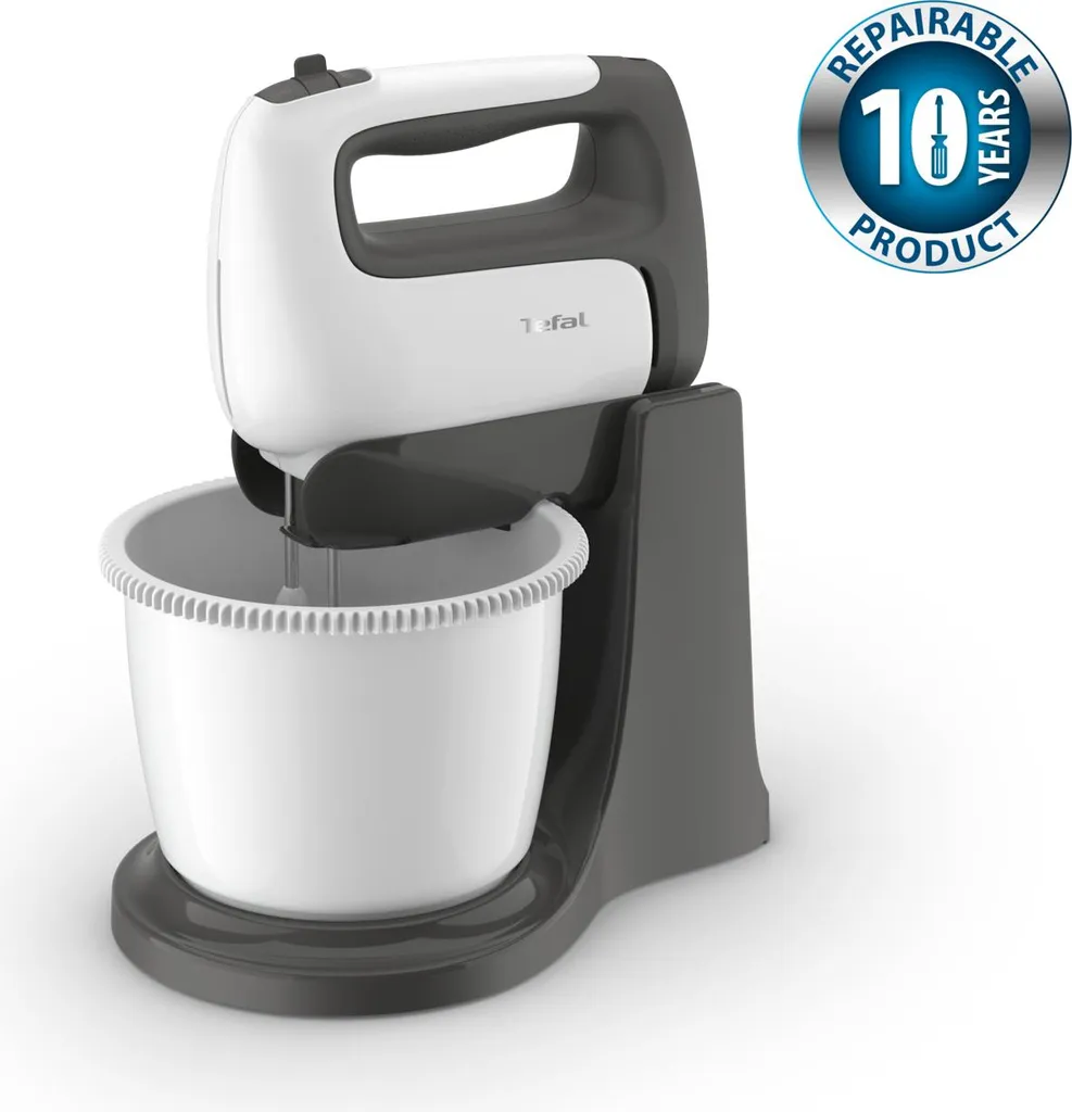 Tefal Prep'Mix+ HT4641 Batteur sur socle 500 W - Robot pâtissier Gris