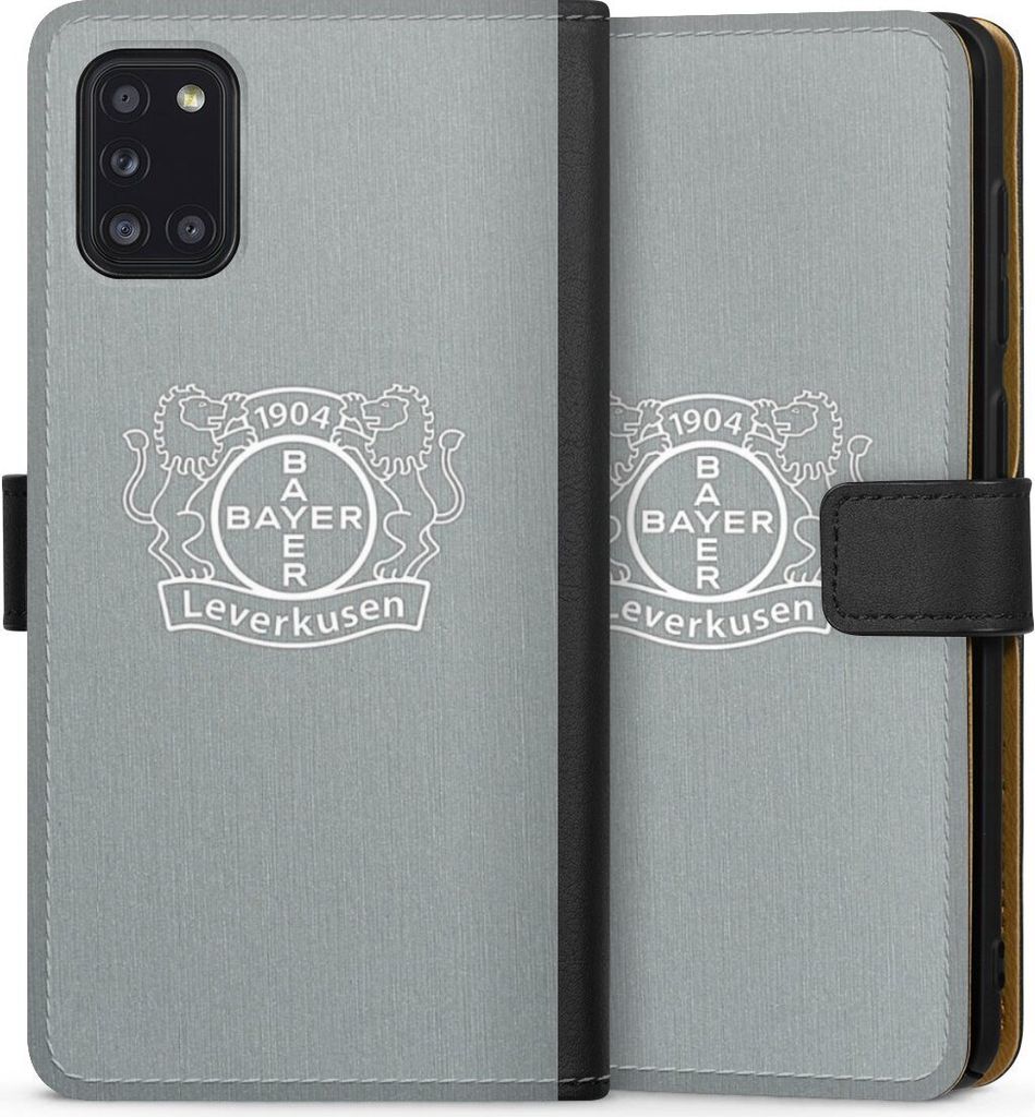 DeinDesign Klapphülle für Samsung Galaxy A31 Handytasche Lederhülle Tasche Bayer 04 Leverkusen Offizielles Lizenzprodukt Wappen