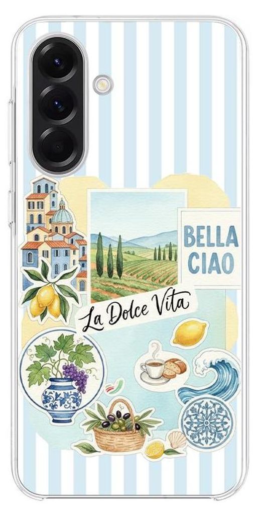 Hartschalenhülle für das Samsung Galaxy A56, kompatibel mit MagSafe, transparent, Urlaub in Italien, italienische Spezialitäten, La Dolce Vita