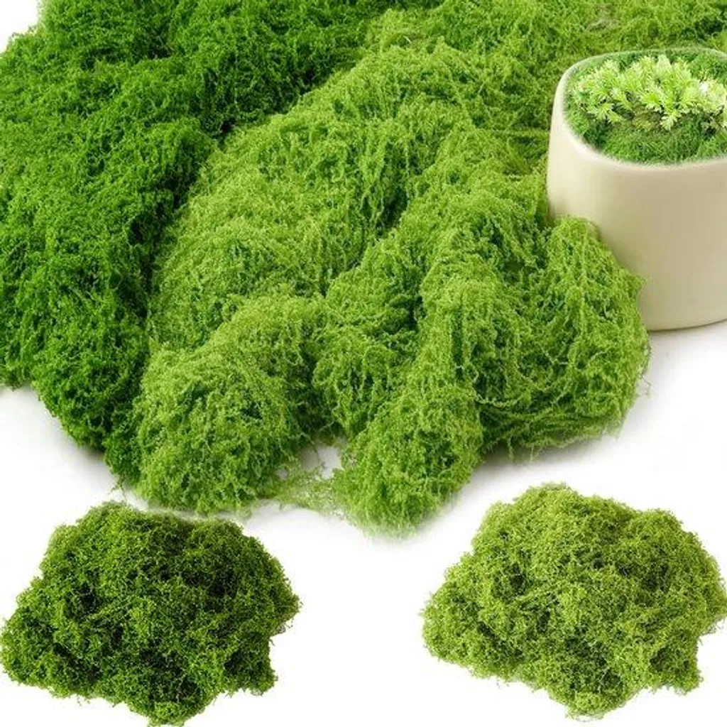Mousse artificielle sans entretien 200g vert naturel pour déco durable