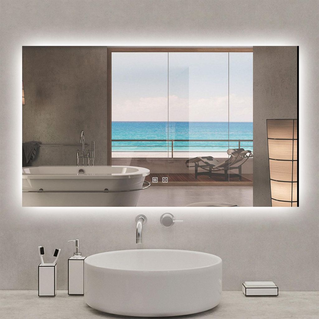 Miroir 120x70cm rétro-éclairé sans cadre, Tricolore + Image du produit 