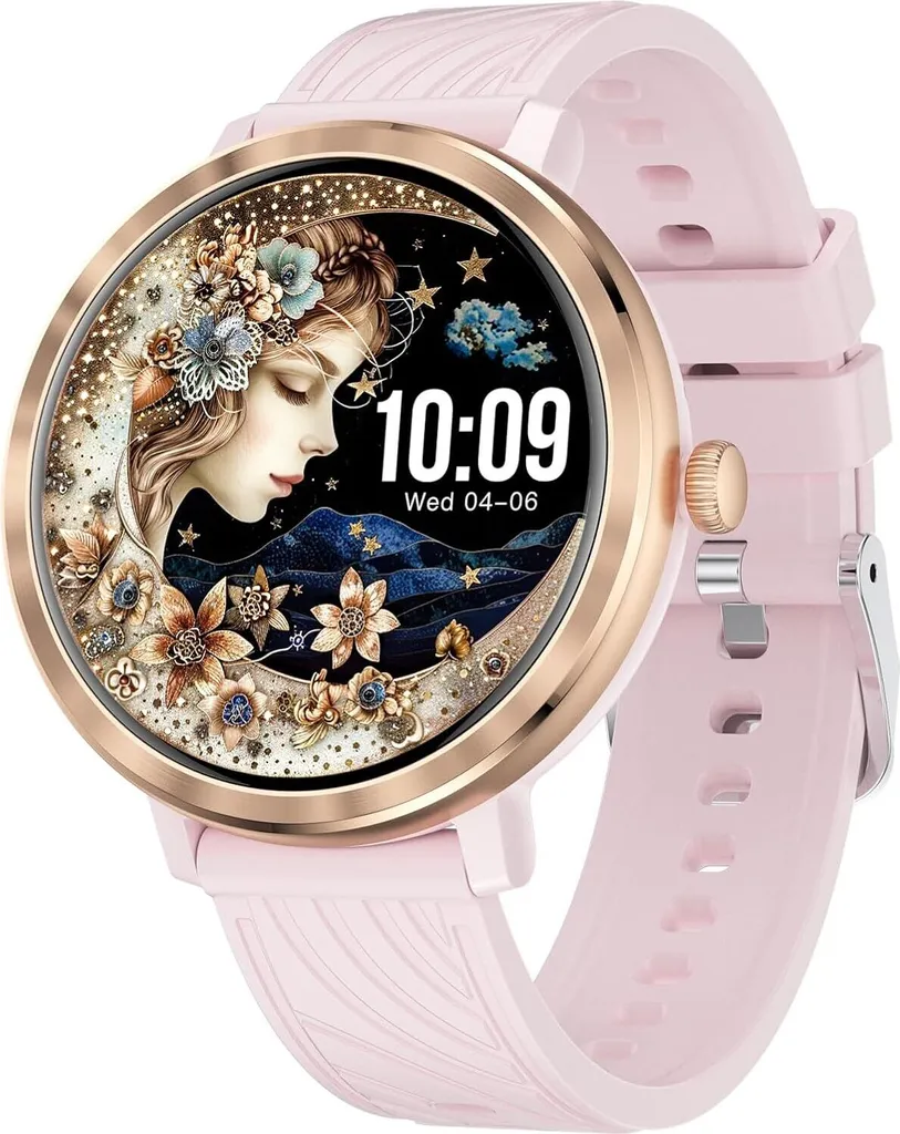 con funzione telefono, orologio fitness da 1,19" AMOLED, orologio sportivo da donna con 100 modalità sportive e IP68, cardiofrequenzimetro SpO2, monitor del sonno, orologio da polso con pedometro