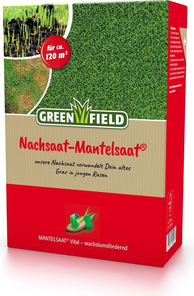 Greenfield Nachsaat-Mantelsaat 2 kg - verjüngt den Rasen