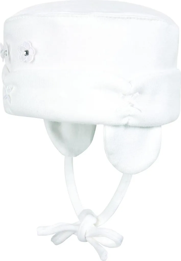 Bonnet tricoté avec rubans de serrage - Accessoire tête femme hiver doux