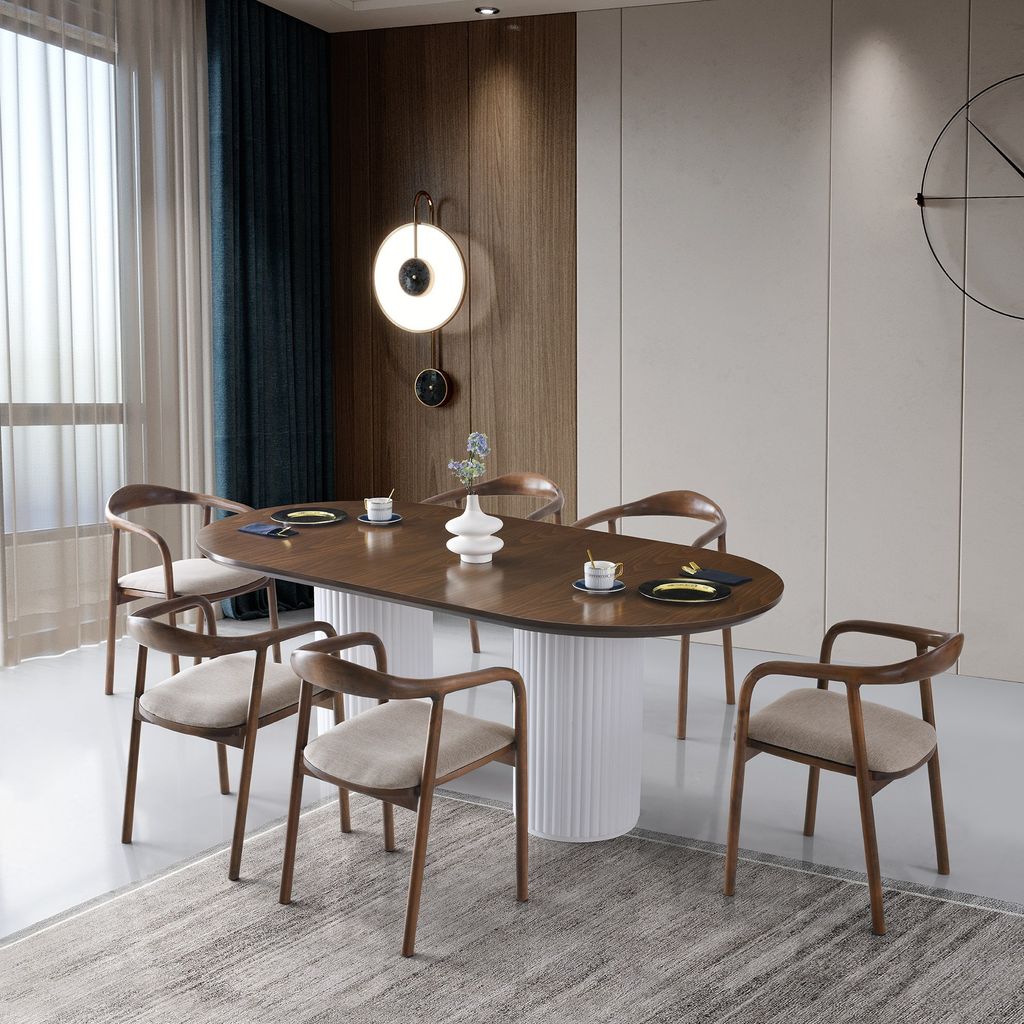 Skye Decor, LI - 931, Esstisch, Nussbaum, 100 % MDF, bemalt/lackiert, 200 x 100 x 77 cm