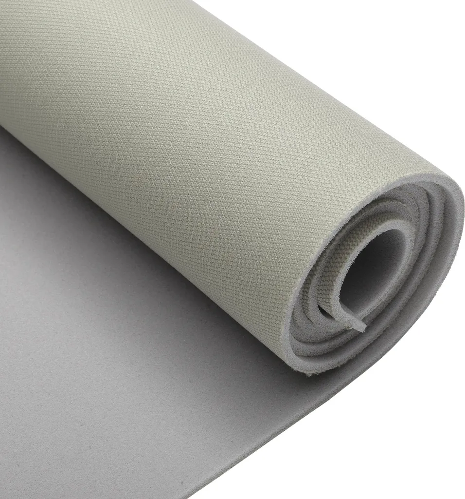 Tissu de Toit Automobile Gris Clair Respirant 243x152cm avec Mousse
