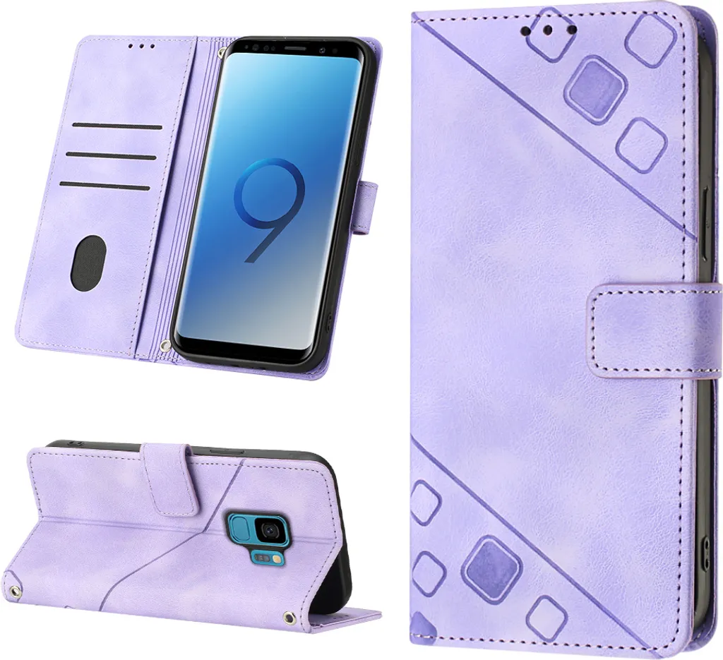Cover Flip Samsung S9 Plus Viola - Custodia Libro Pelle con Supporto