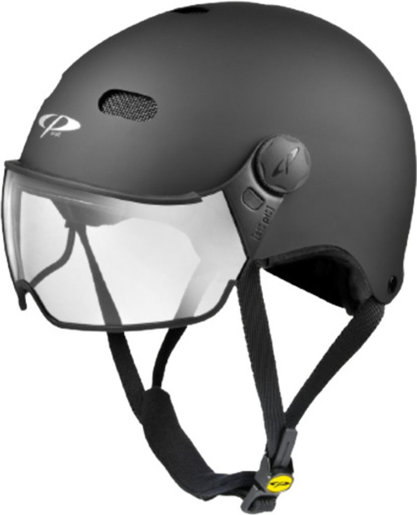 CP Carachillo Urban Fahrradhelm mit Visier (clear) Gr. S (53-55 cm) - Radhelm Bikehelm Schutzhelm Fahrrad Bike Helm Unisex black soft touch