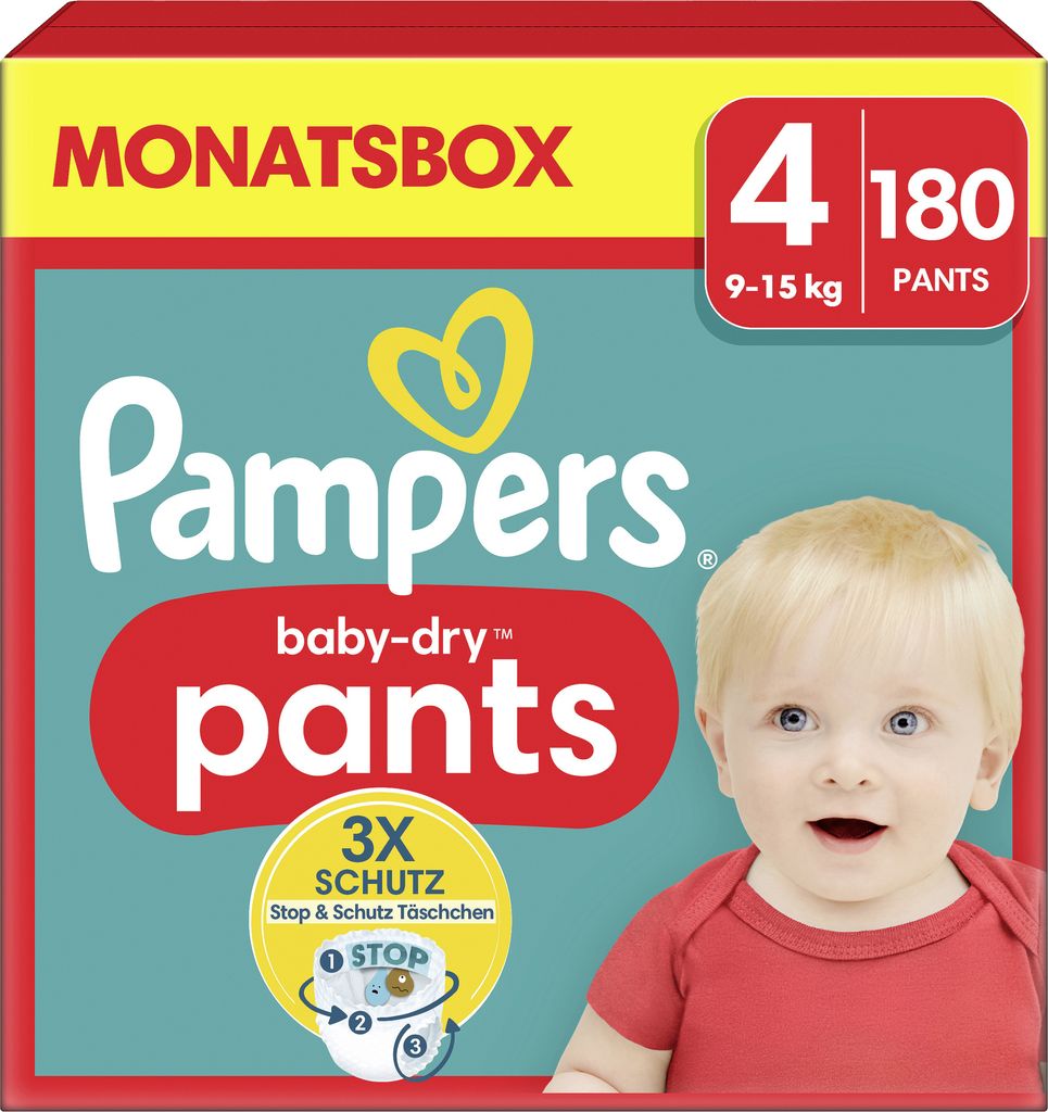 Pampers Baby Dry Pants Gr. 4 (9-15 kg) 180 St. Produktbild 