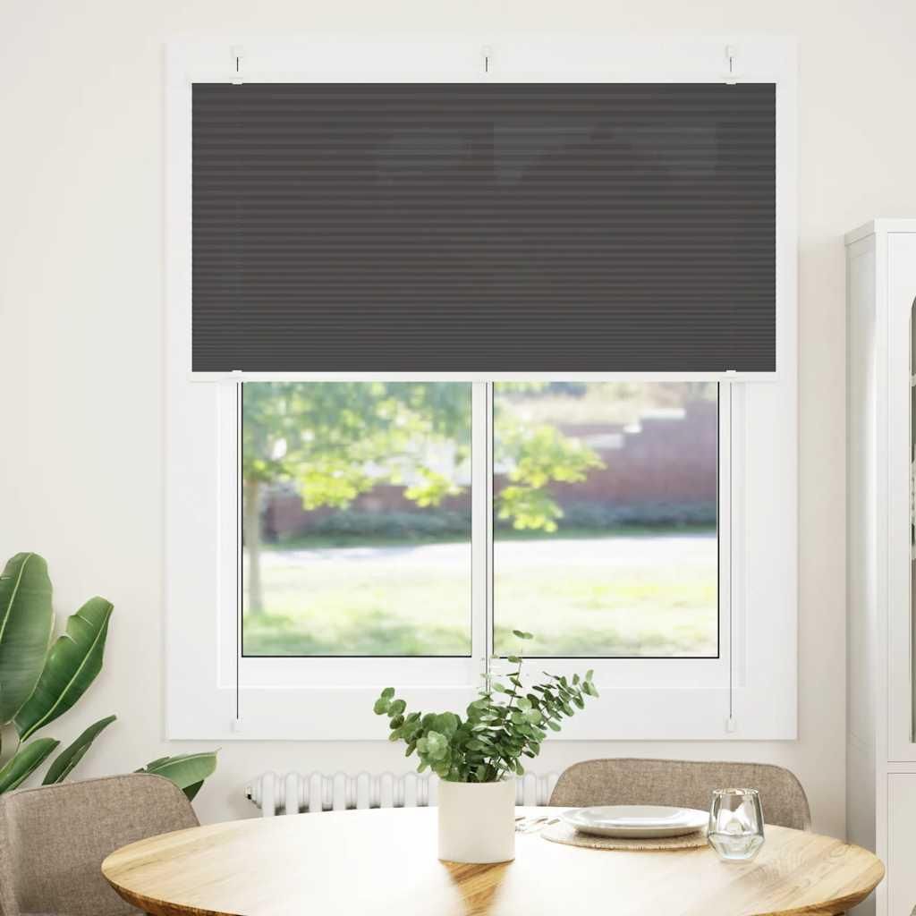 vidaXL Plissee Schwarz 120x150 cm Stoffbreite 119,4 cm Produktbild 