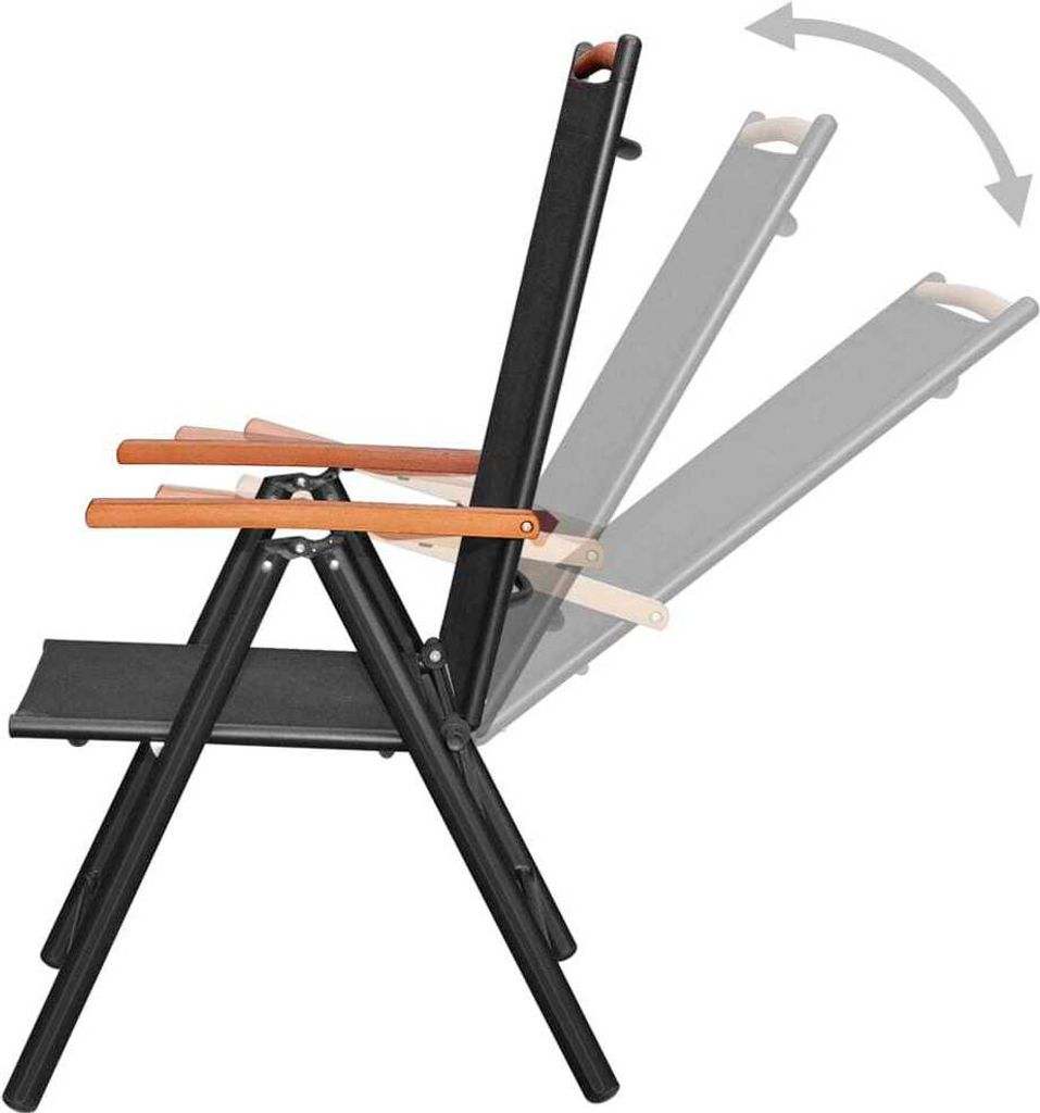 vidaXL Gartenstühle Klappbar 4 Stk. Aluminium und Textilene Produktbild 4