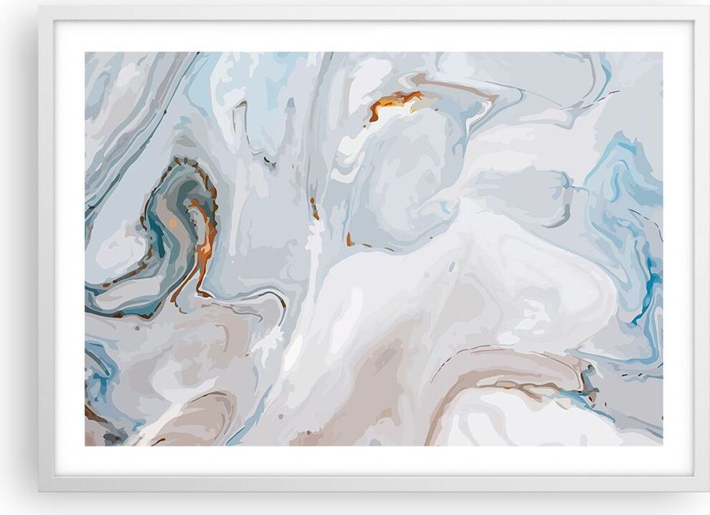 Gerahmtes Poster - Weißer Rahmen - Abstraktion modern - 70x50 cm - Wand Bild - Wanddeko - Wandbilder - Kunstposter - Wandposter - Bilderrahmen - B...