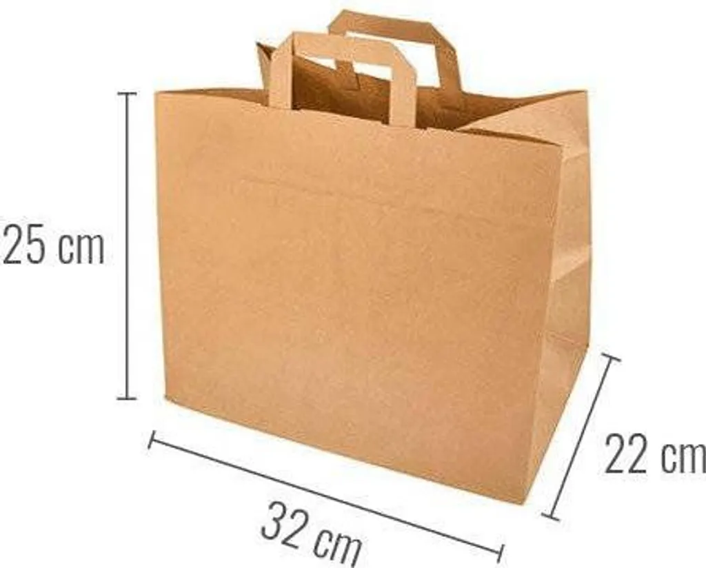 Shopper per Delivery 32x22x25 cm - 250 Sacchetti Carta Fondo Largo