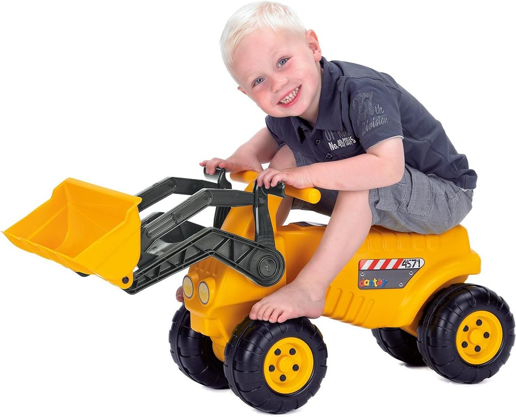 Dantoy Bagger Spielzeug 79cm - robustes Kunststofffahrzeug - bis 50kg