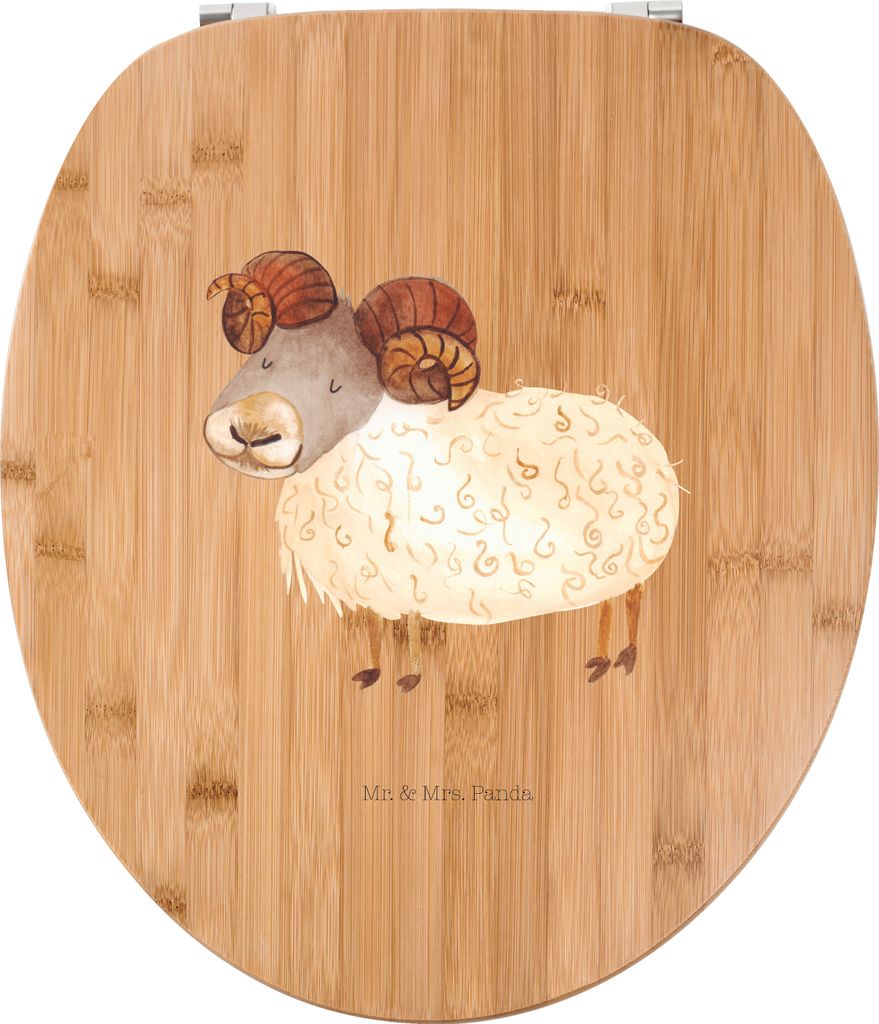 Mr. & Mrs. Panda klo deckel Sternzeichen Widder - Transparent - Geschenk, Toilettendeckel, Bock, Geburtstag März, WC Brille, April, Klodeckel, Sch...