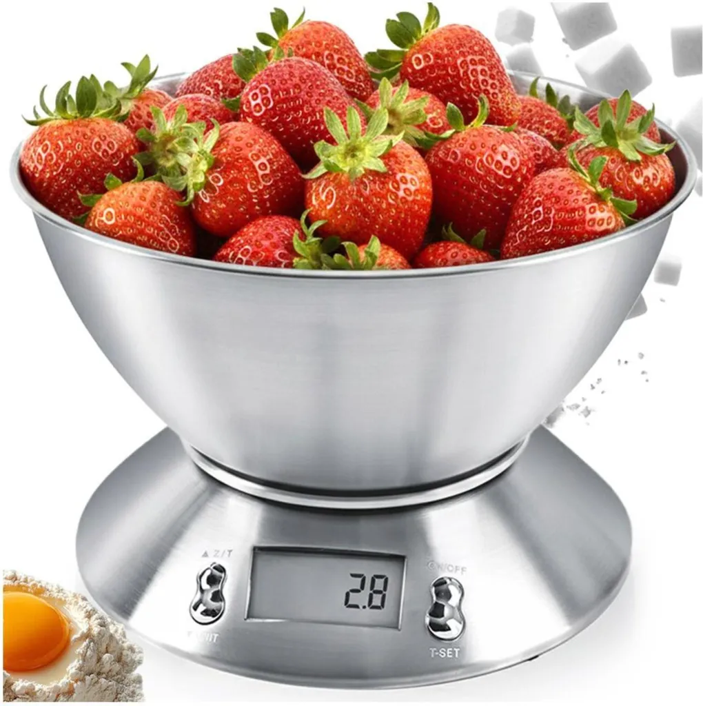 Balance électronique de cuisine avec bol amovible Orion en inox brossé