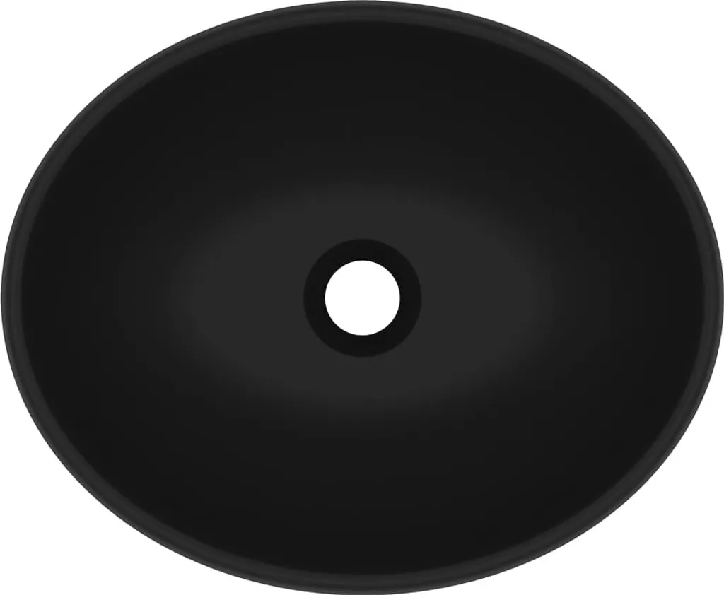 Lavabo da Appoggio Ovale Nero Opaco - The Living Store Ceramica 40x33 - 4
