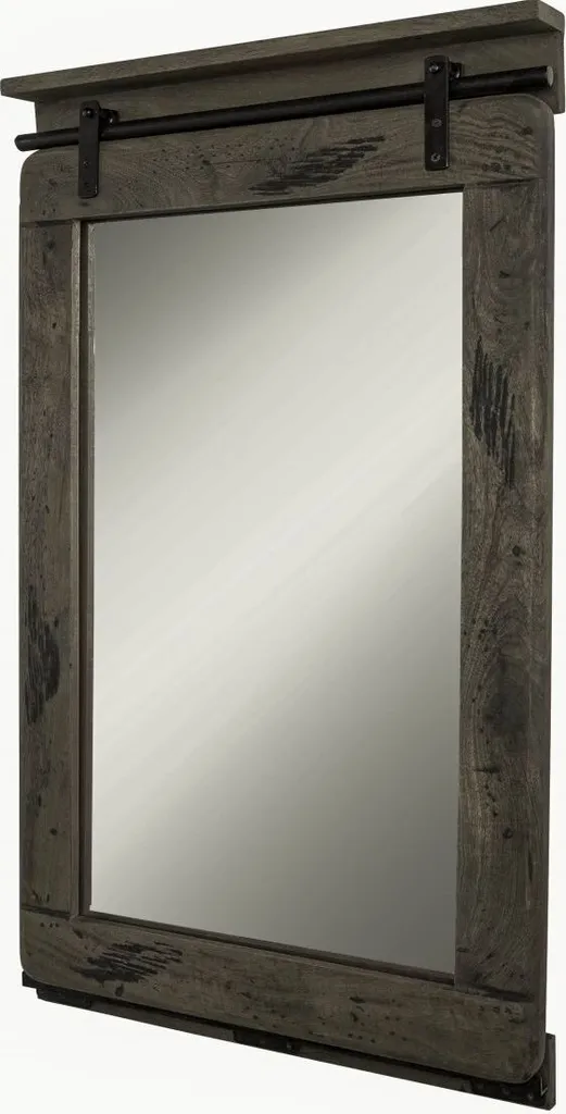 Specchio Verticale RAILWAY 60x8x100 Mango Massiccio Grigio Scuro