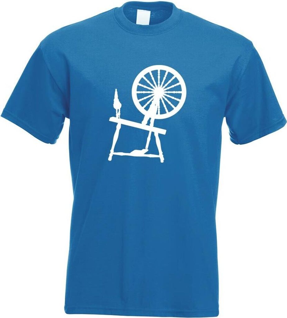 Kiwistar - T-Shirt - royal - Spinnrad Siljouette Motiv Bedruckt Funshirt Design Print - mit Motiv Bedruckt - Funshirt Design - Sport - Freizeit - H...