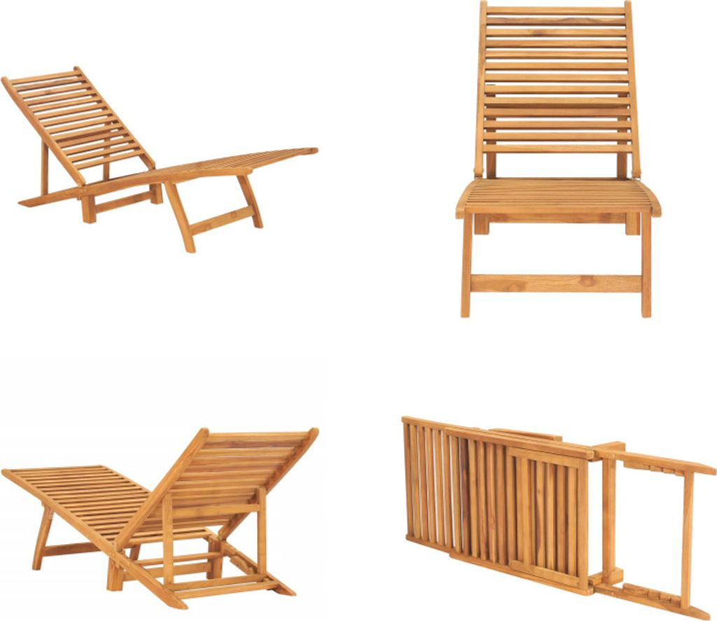 vidaXL Sonnenliege Massivholz Teak - Sonnenliege - Sonnenliegen - Gartenliege - Gartenliegen