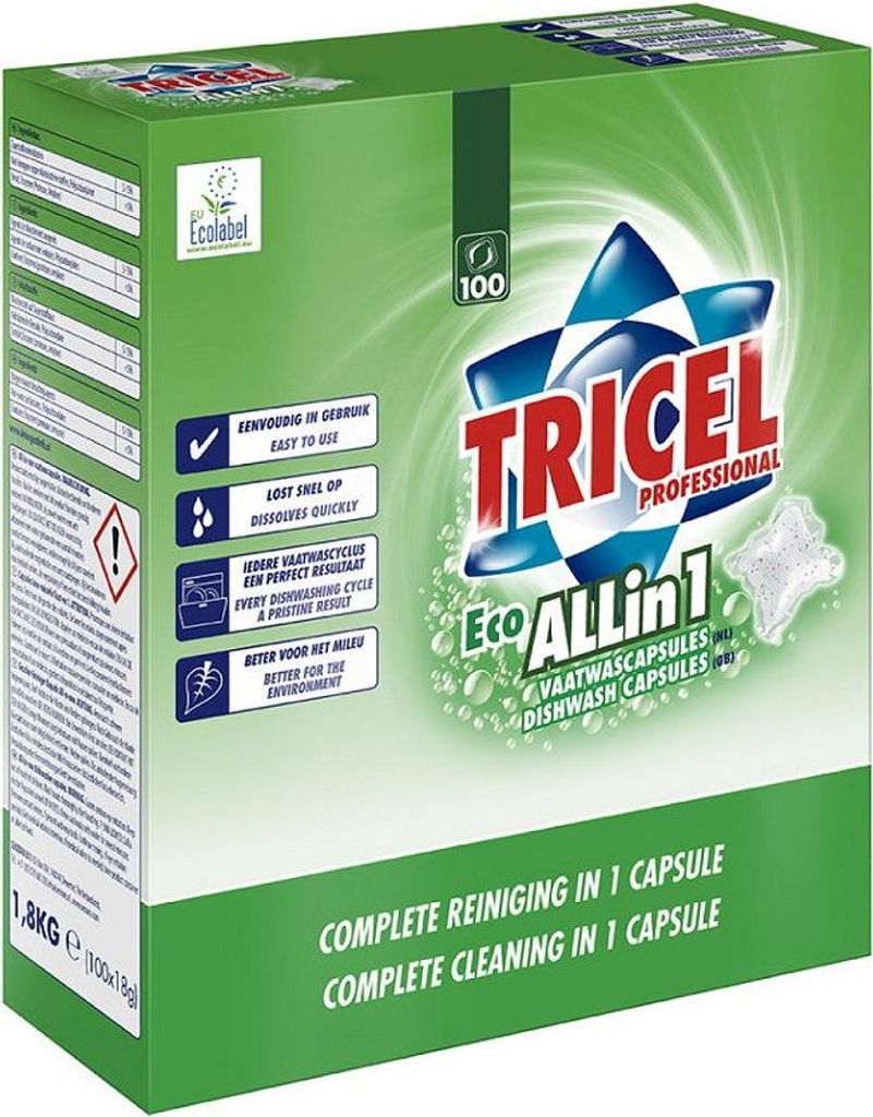 Tricel All-In-1 Vaatwascapsules (100 capsules)