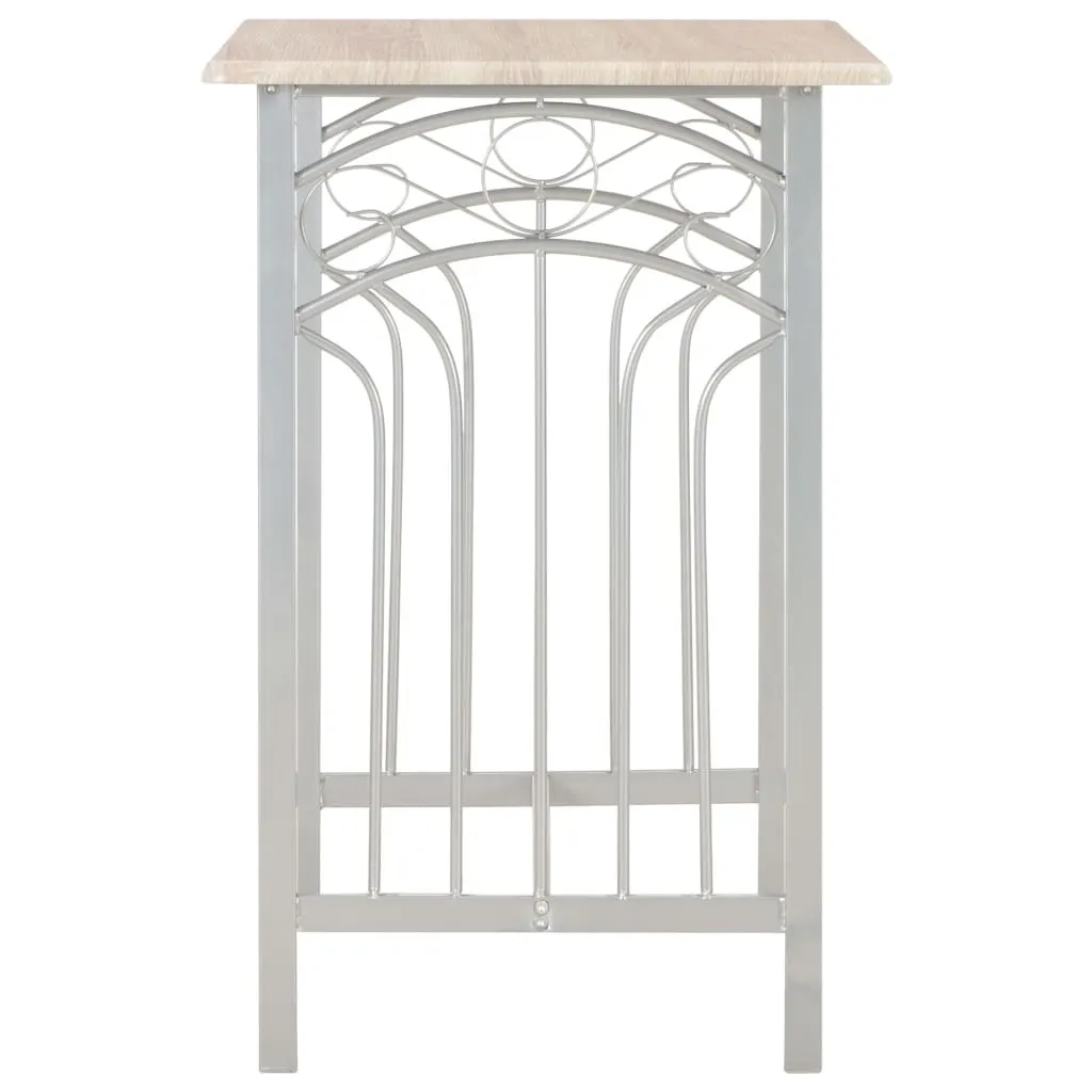 Set de bar 3 pièces bois et acier avec table haute et 2 tabourets - 4