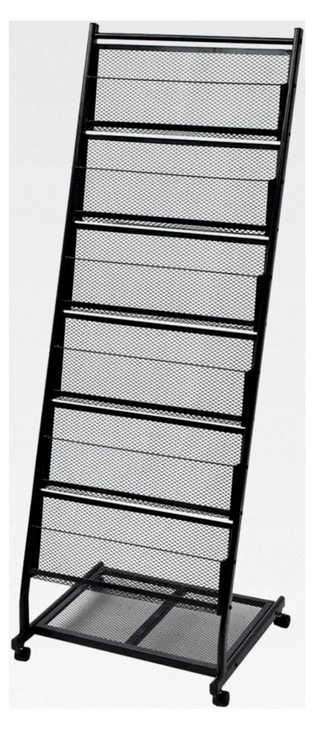 Zeitschriftenständer, 47,5 x 43 x 133 cm, Schwarz, A4