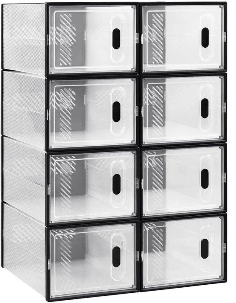 Organisateur de Chaussures Transparent Lot de 8 Boîtes de Rangement