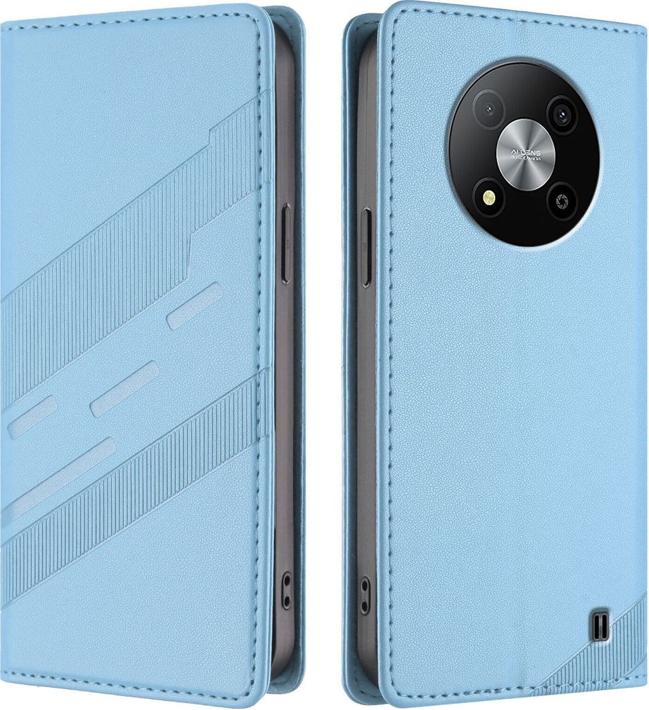 Hülle für ZTE Blade A73 5G, Kunstleder Brieftaschen Handyhülle mit Kartenfach und Standfunktion Hellblau