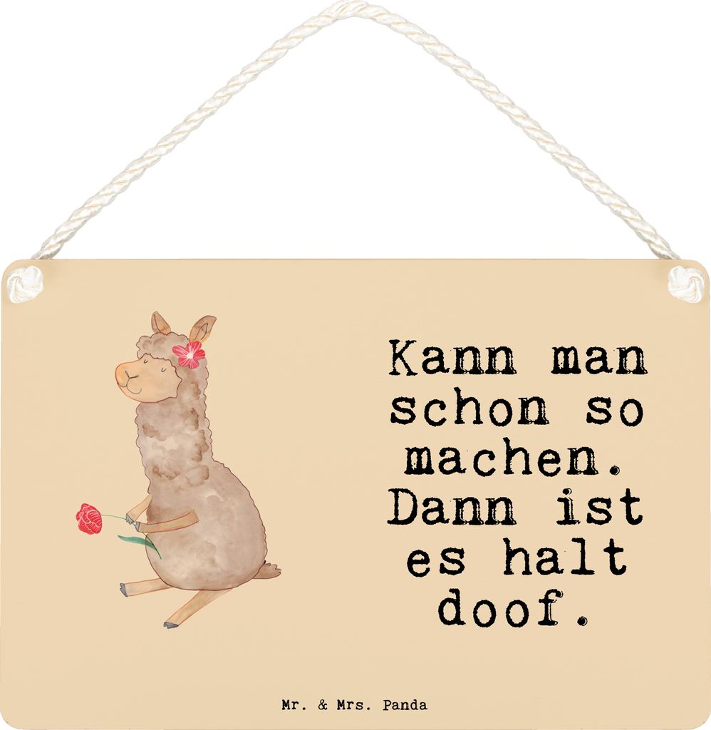 Mr. & Mrs. Panda Schild Alpaka Blume DIN A4 - Kaktus Grün - Geschenk, holzbild, Lamas, Spruch, Lama, Deko Wandbild, Türschild, kleine aufmerksamk...