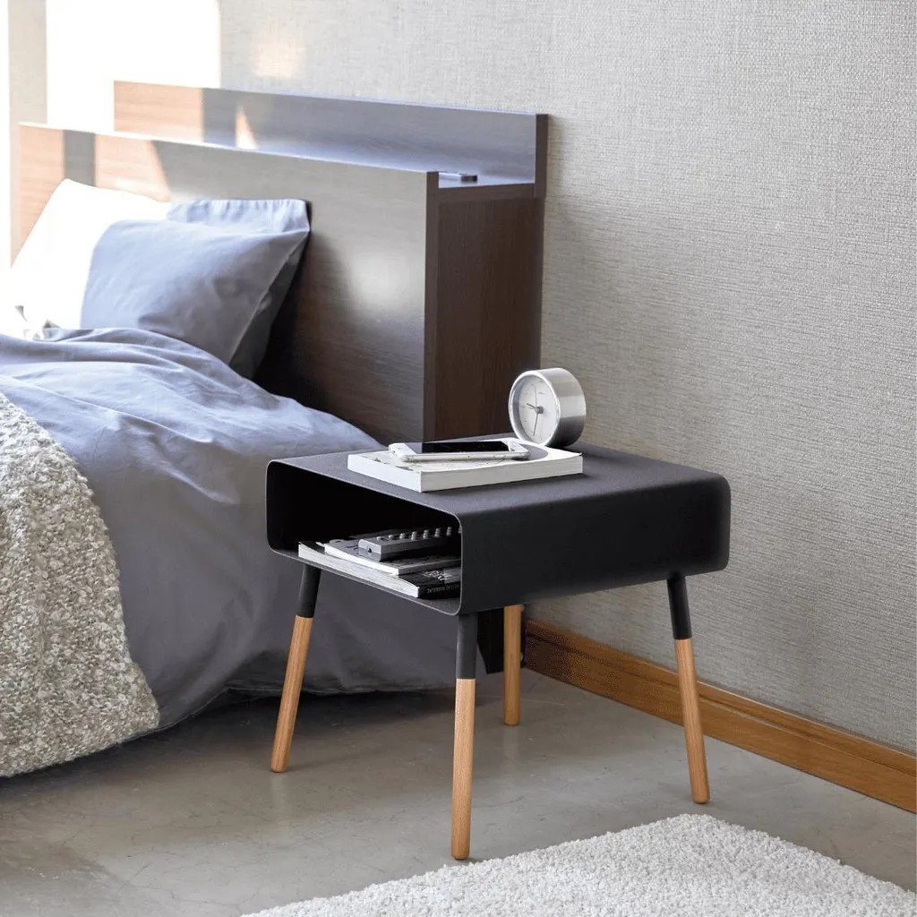 Table d'Appoint en Acier et Bois PLAIN L35 cm - Qualité Japonaise Robuste - 4