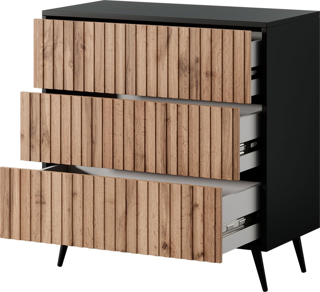Selsey Bello Kommode mit 3 Schubladen Schwarz | Kaufland.de