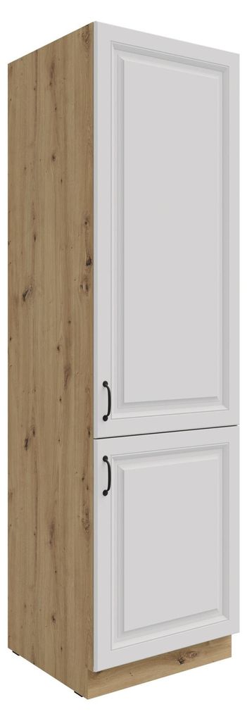 Küchen Hochschrank 60 cm Stilo Weiss + Eiche Artisan Produktbild 