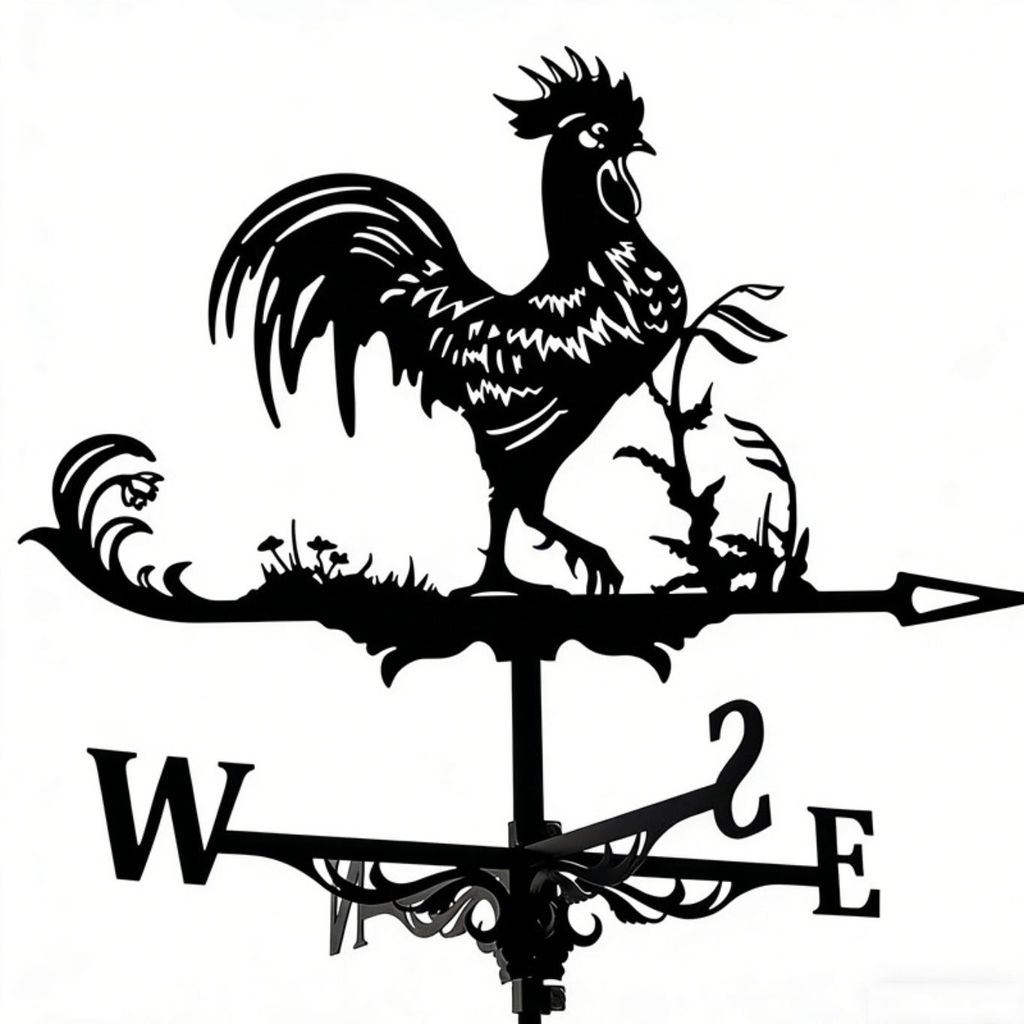 Coq indicateur de vent en métal, élégant et décoratif, Image du produit 