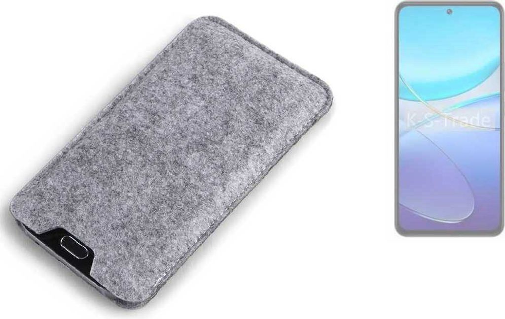 K-S-Trade Filz Handyhülle kompatibel mit Vivo Y100 4G Schutzhülle Filztasche Filz Tasche Case Sleeve Handy Hülle Filzhülle grau
