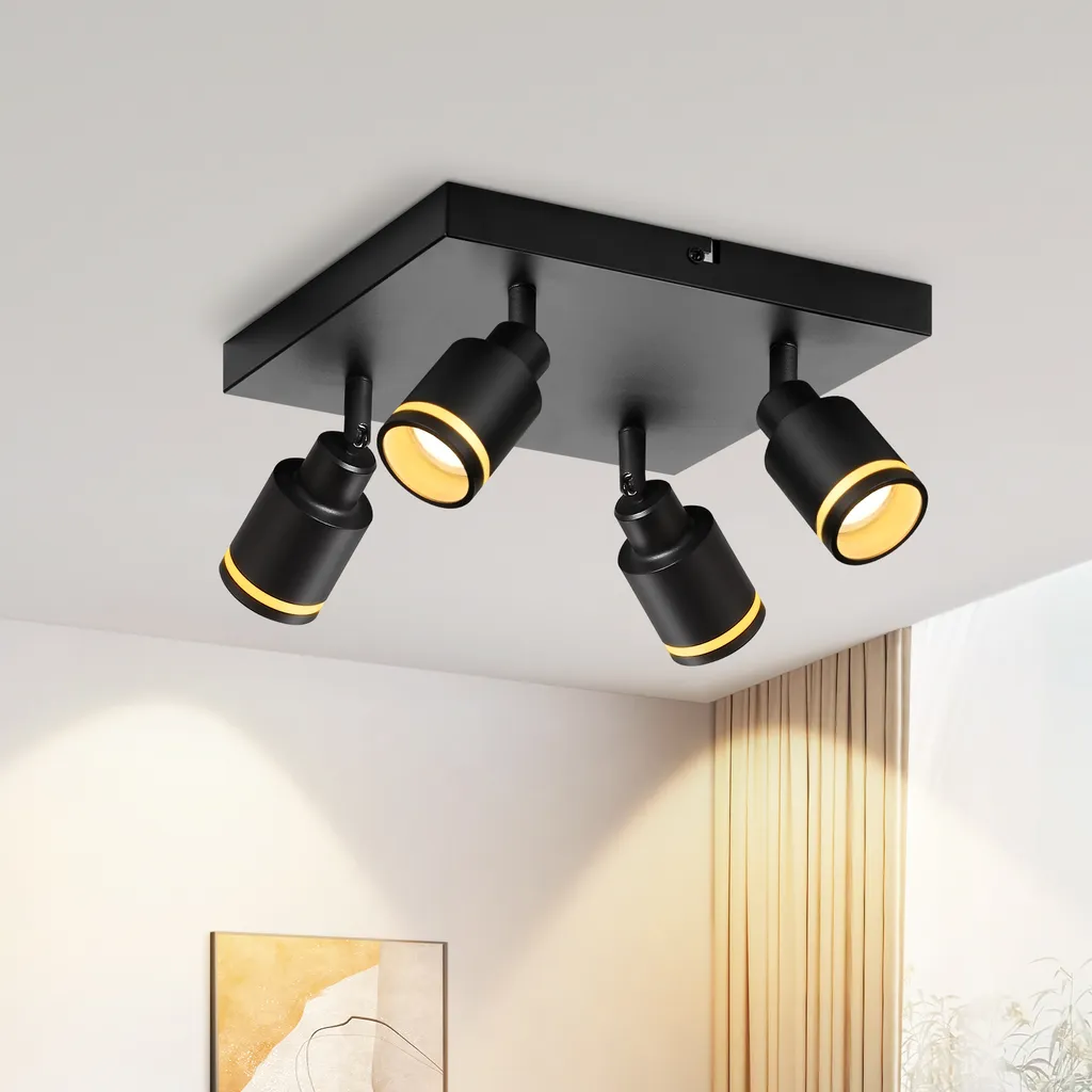 ZMH Faretto Soffitto GU10 Nero Orientabile | Plafoniera Metallo Design