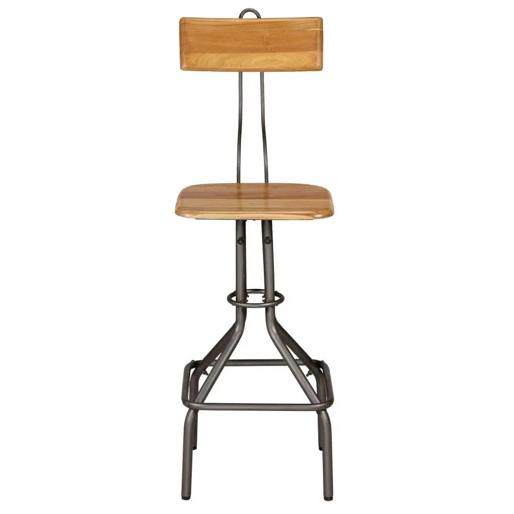 Tabouret de bar 2 pcs vieux bois de teck stable et durable pour bar