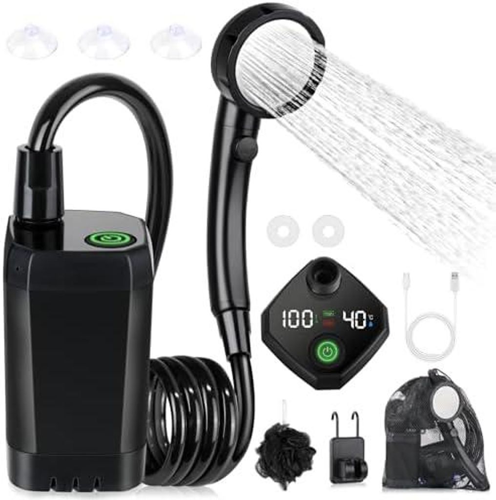 Spopal Campingdusche Tragbare, [6000mAh] Camping Dusche mit Produktbild 